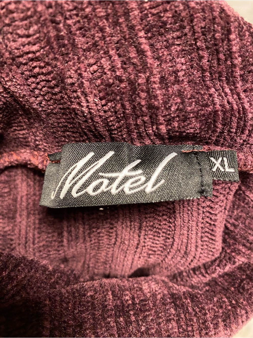 Motel Rocks Deep Berry Ribbed Turtle Neck Sweater - Picture 3 of 3